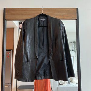 Vince Leather Blazer in Black